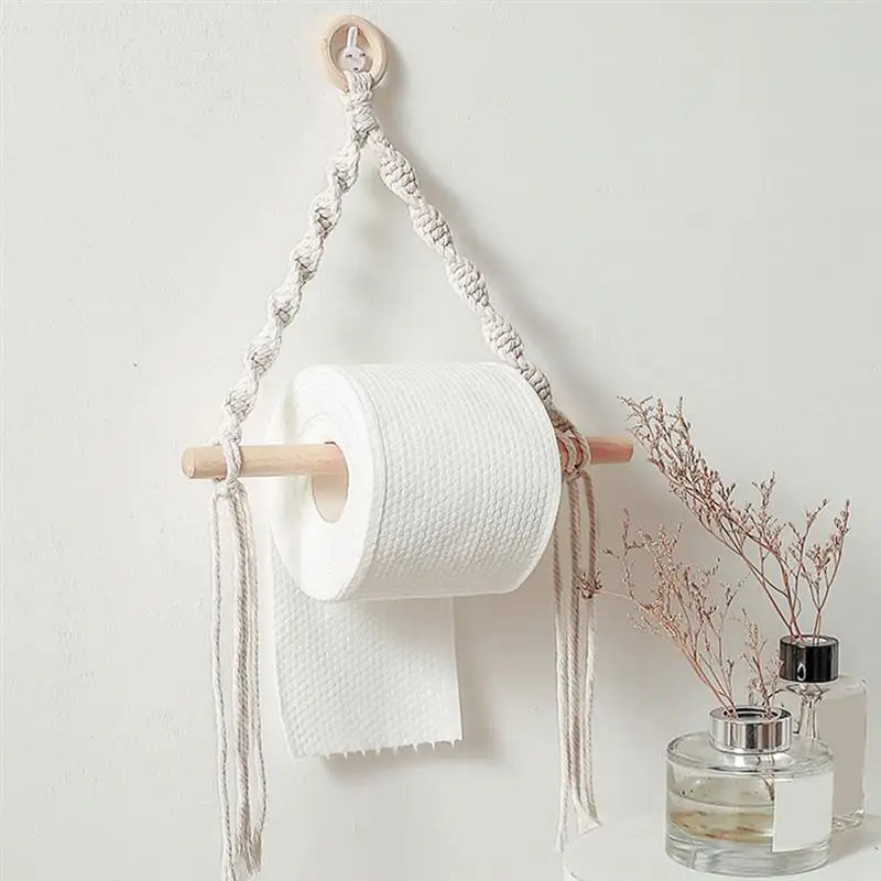 

1pc Bohemian Hand-woven Paper Towel Holder Towel Rack Storage Rack