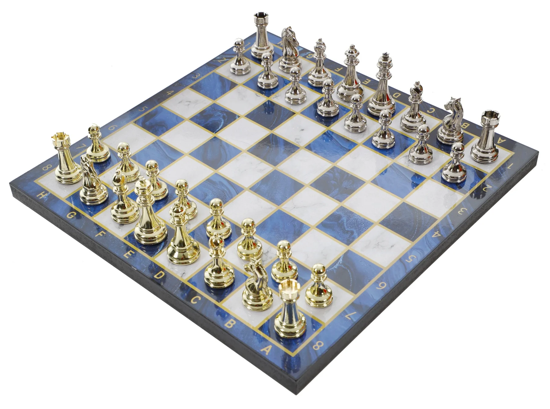 Роскошный Металлический Набор шахматных фигур с хромированным классическим