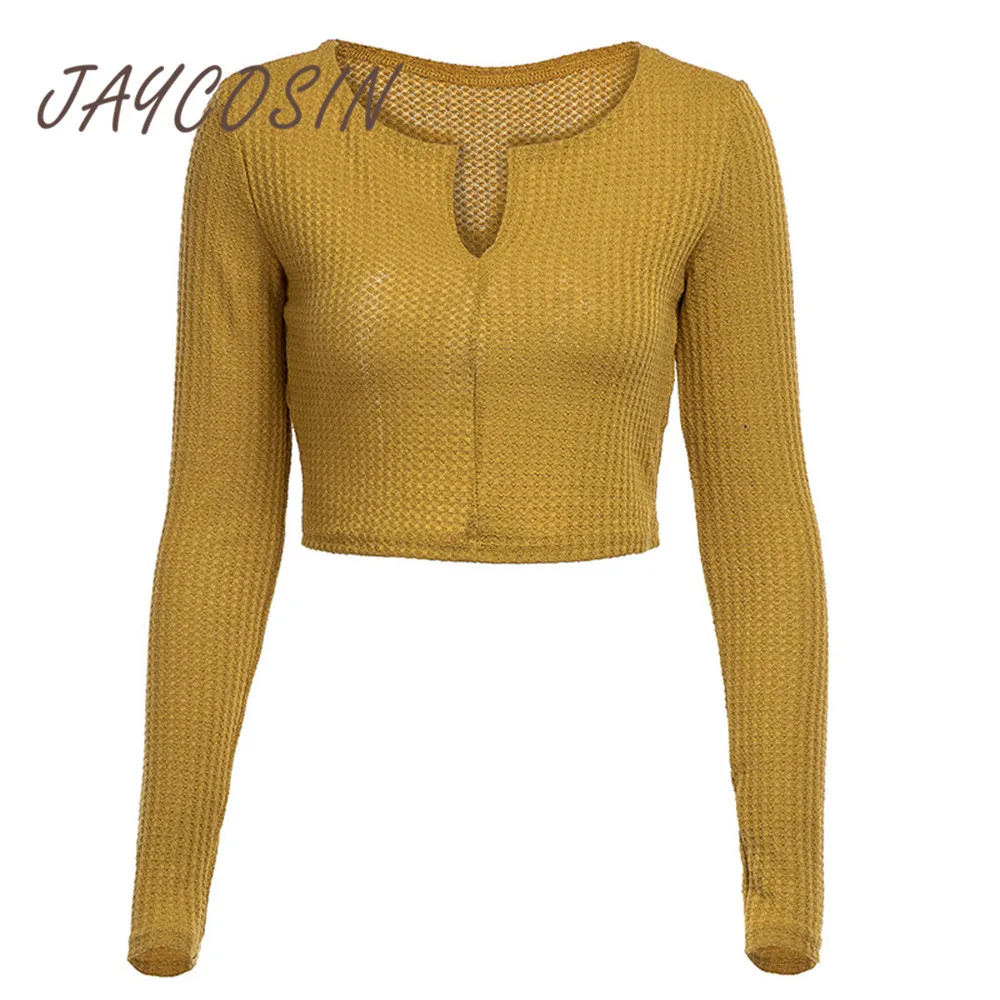JAYCOSIN Clothes women sweaters and pullovers crop tops ladies Cotton knitted sweater winter 2019 long sleeve top | Женская одежда