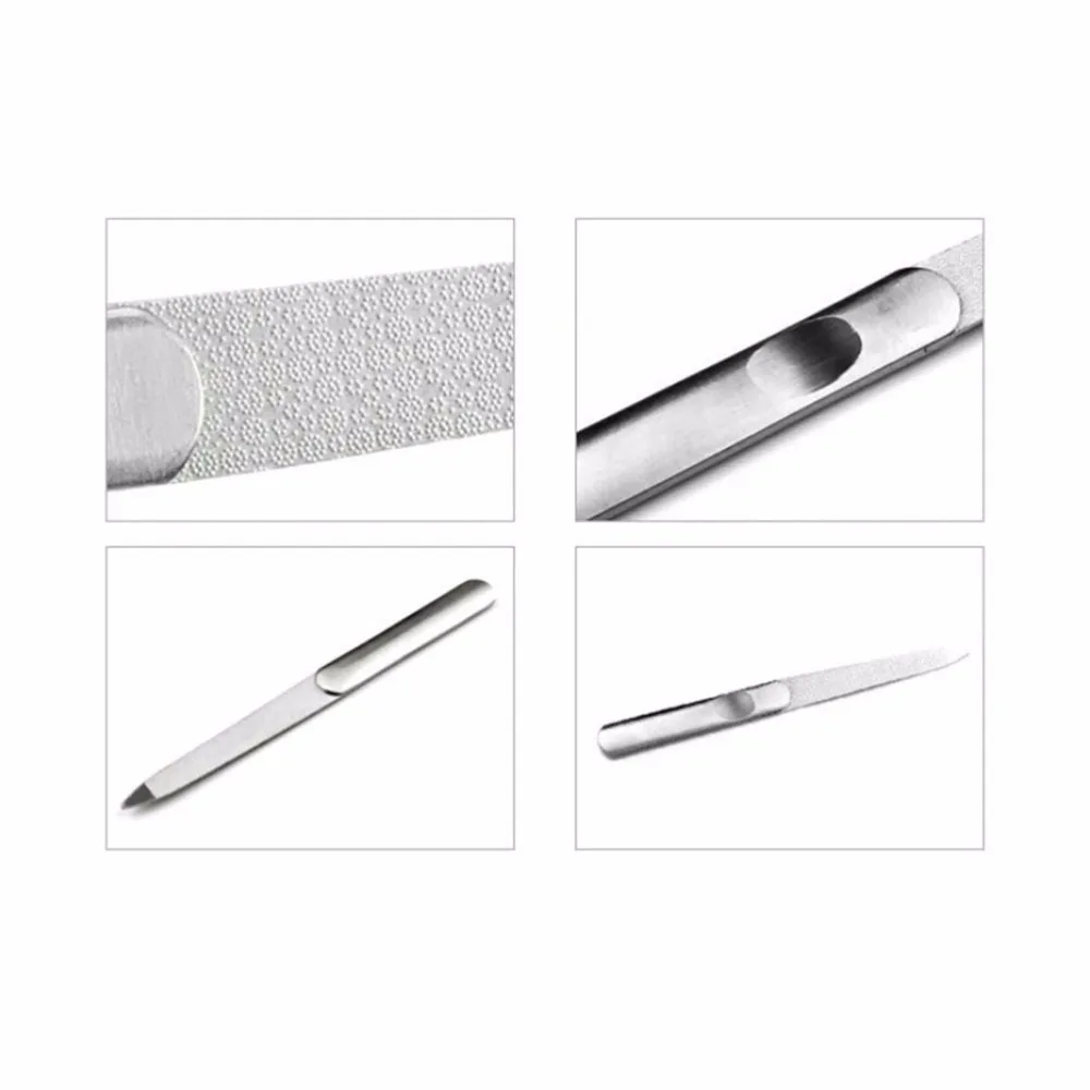 

1PCS Nail Files 12 x 1 x 0.1cm Dual Sided Stainless Steel Metal Nail Art File Manicure Pedicure Tool