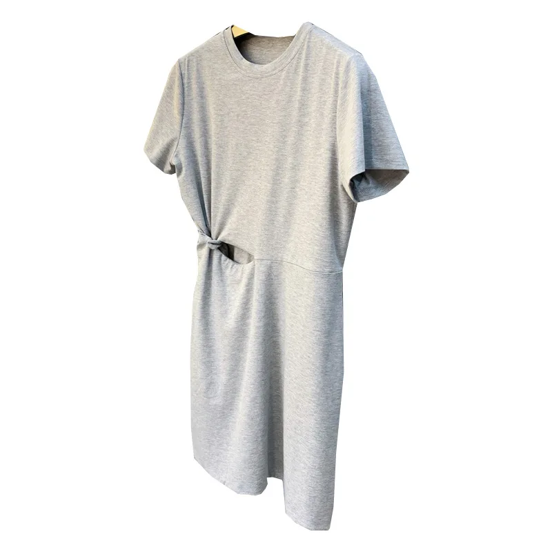 

Spring Women Dress / Summer 2021 Dress Knitted Open Round Neck Short Sleeve Dress