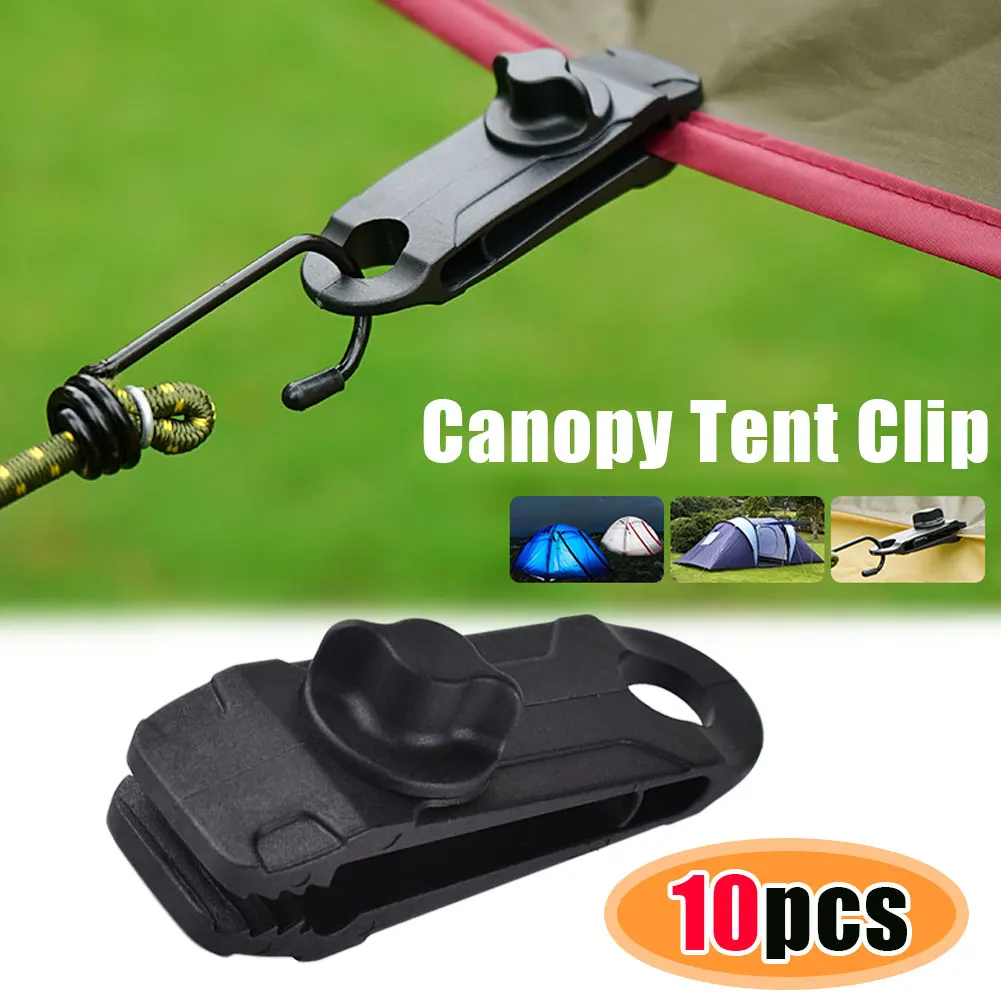 

10pcs Tarp Clips Clamp Awning Set Car Boat Cover Tent Tie Down Urgent Snap Tent Accessories