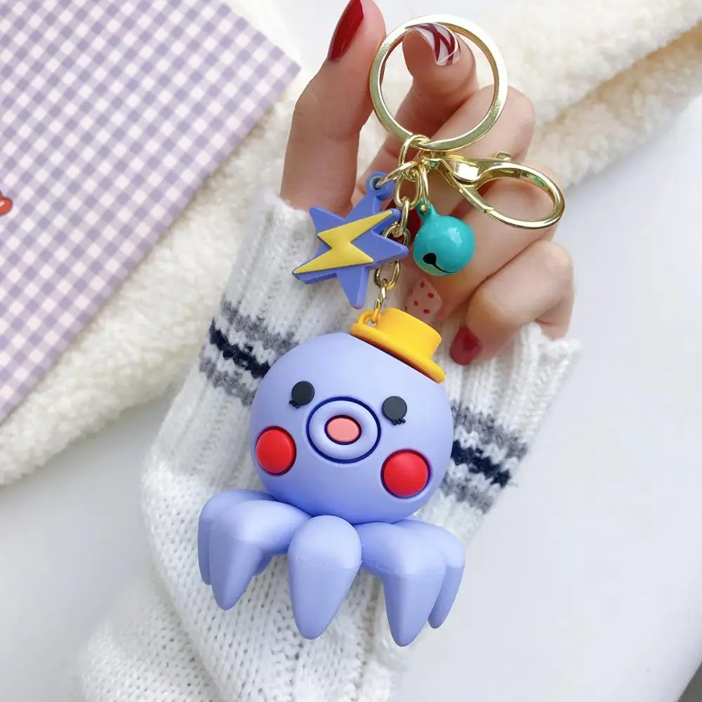 

Spoof Octopus Keychains Accessories Crystal Ocean Animal Key Chains Purse Phone Holder Handbag Bags Pendant Key Rings Holder