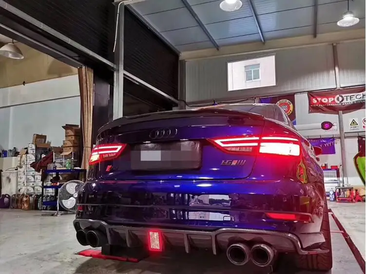 Рассеиватель губ заднего бампера из углеродного волокна для Audi A3 Sline S3 2017 2018 2019 (с