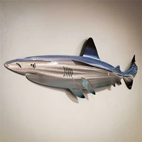 exquisite sharks metal wall art sculpture home decoration wall mounted living room bathroom bedroom marine fish decoration