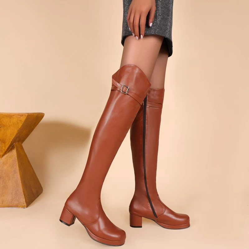 

SIMLOVEYO High Long Shoes Dance Sexy Over The Knee Side Zipper Soft Leather Autumn Winter Knight Boots Over Sized 30-48 F1407