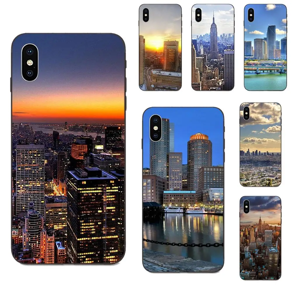 Сан Диего Лос Анджелес Йорк Бостон Майами для Apple iPhone 4 4S 5 5S SE 6 6S 7 8 Plus X XS Max XR черный