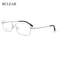 bclear simple fashion men eyeglasses big frame pure titanium ultra light high quality male business casual full rim spectacles