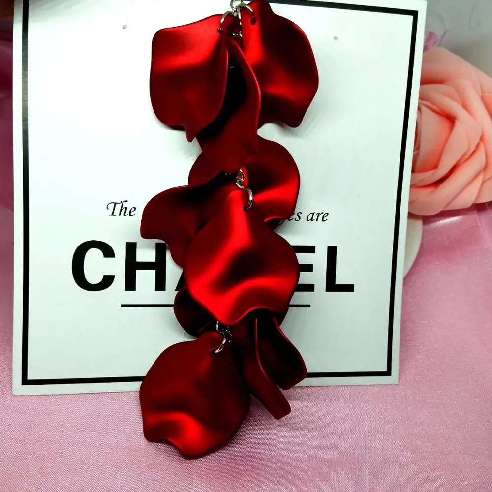 24 мм 4 шт.: Качественные смолы Роза лепестки Листья серьги небольшой кулон ручной