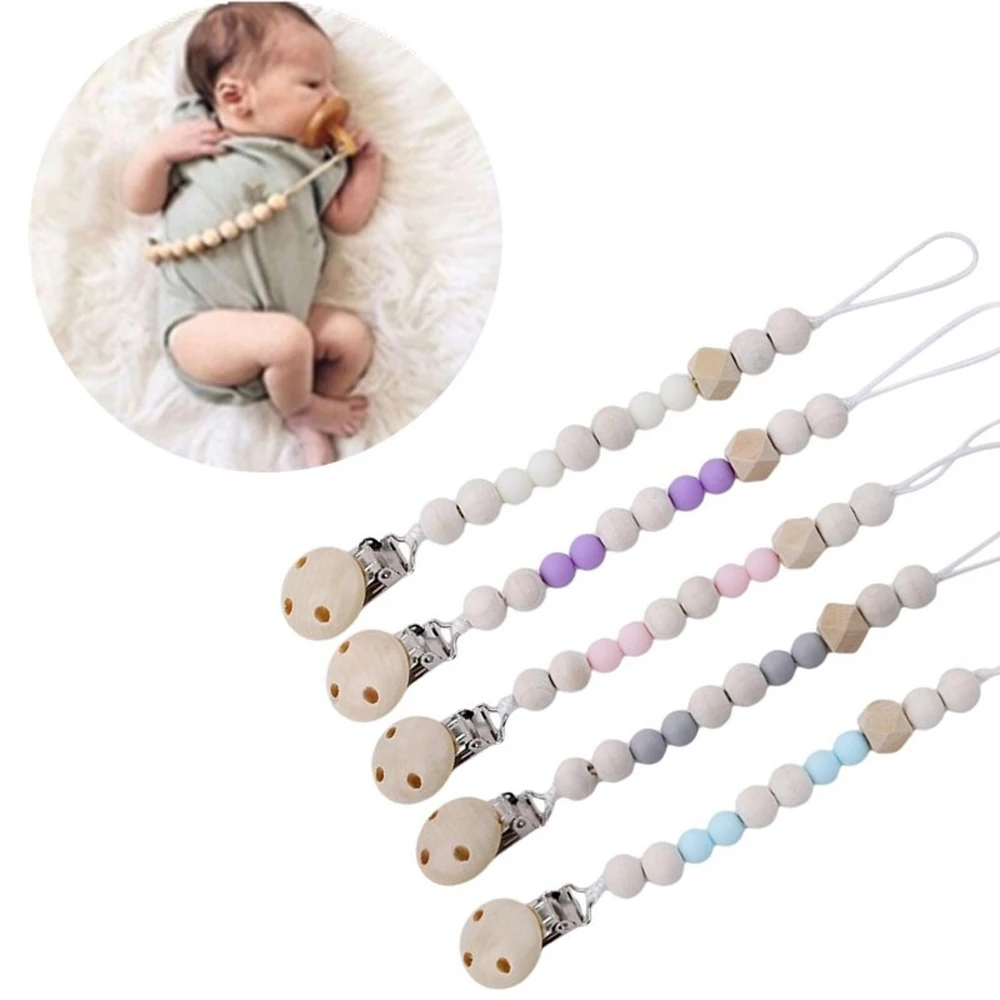 Детское украшение Детская соска зажим цепочка деревянная зажимы поводок ремень