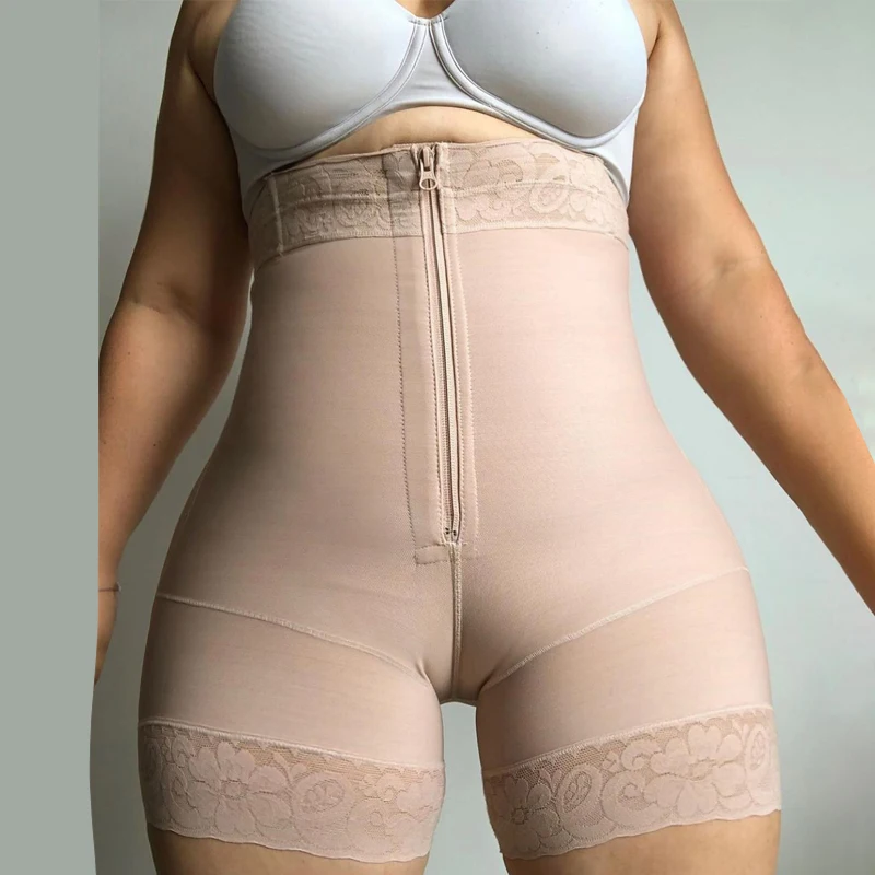 Extra High Waist Short With Zipper waist trainer Skims butt lifter shaper tummy control bbl post op surgery supplies