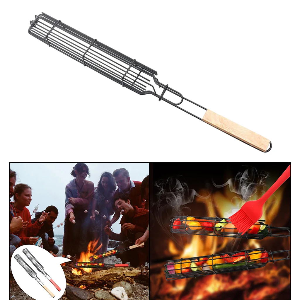 Металлические антипригарные корзины для гриля Kabob кухонные аксессуары овощей |