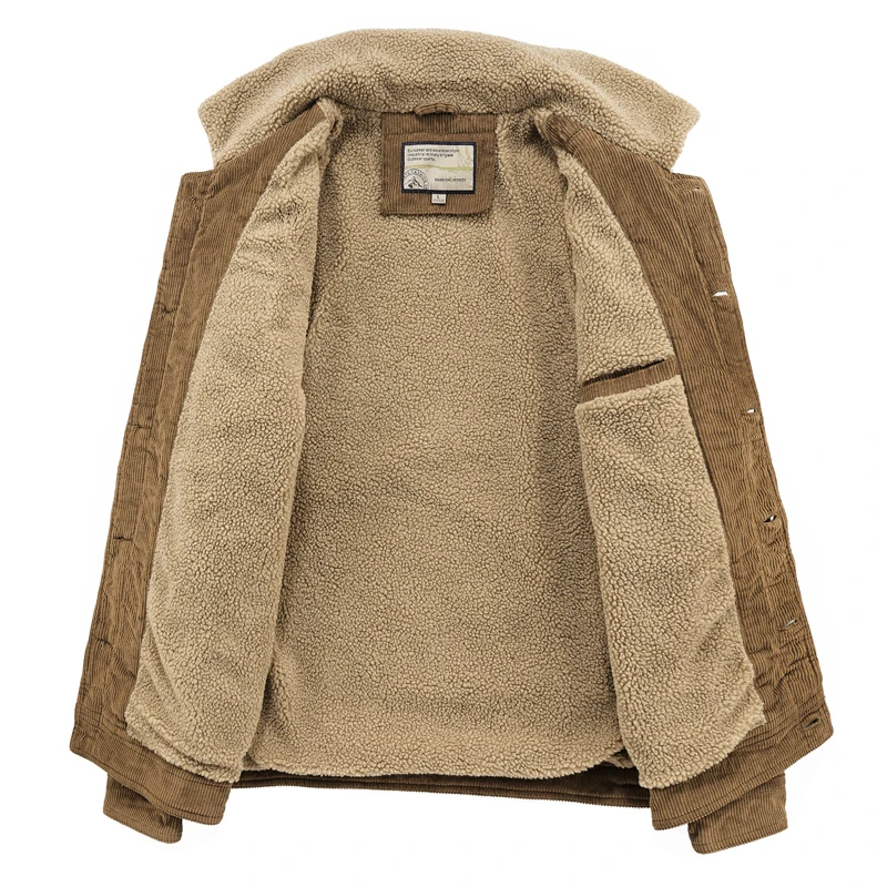 Winter parka men M-5XL New Jackets Mens Plus velvet thickening Corduroy Men's coats Business casual warm middle aged coat 2116