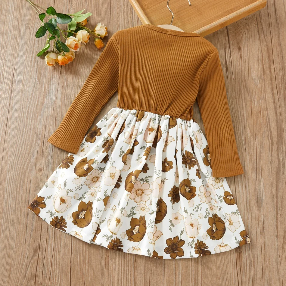 PatPat/Новое поступление осенне-зимнее платье с длинными рукавами и цветочным