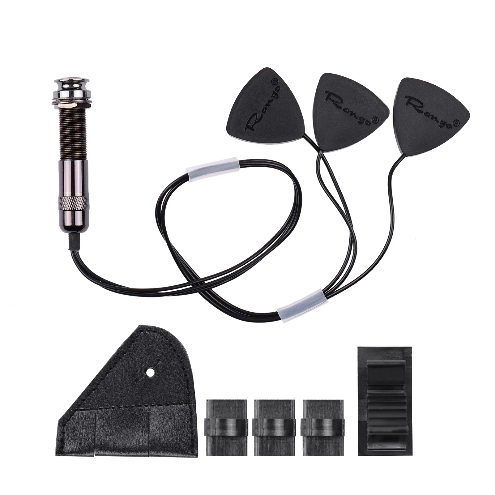 

Range RGT-XIII Self-adhesive Acoustic Guitar Pickup Transducer Triple Pickups 6.35mm Output for Classical Guitar Ukulele Violin