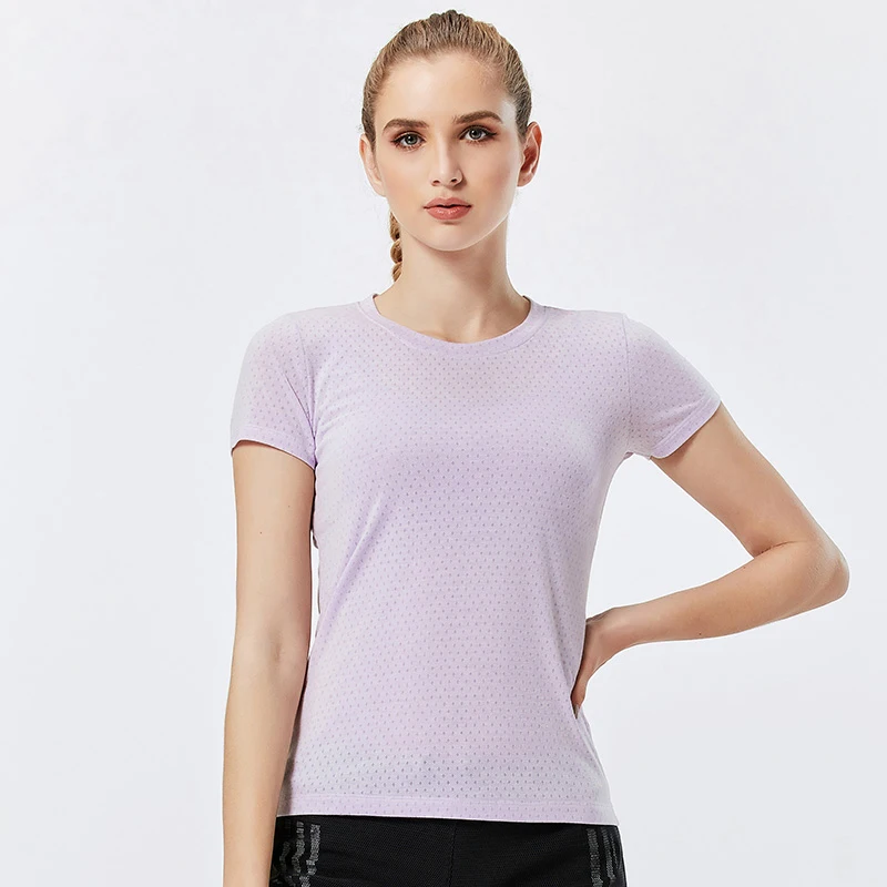 

Mesh Yoga Top Sport Shirt Fitness Women Sports Wear For Ladies Workout Gym T Shirt Women 2 Pcs Running Set Workout Clothes