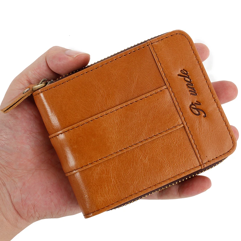 PI UNCLE 2022 100% Genuine Leather Men Wallet Coin Purse Small Card Holder PORTFOLIO Portomonee Male Walet Pocket Coffee Money | Багаж и
