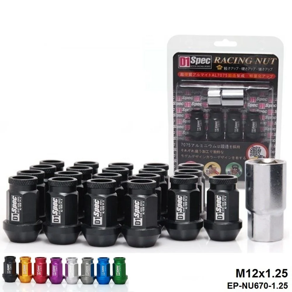 Гаечные гайки D1 Spec Jdm для гоночных колес M12 X 1 25 мм/M12X1 5 мм 20 шт. Nissan Subaru Suzuki EP NU670|racing