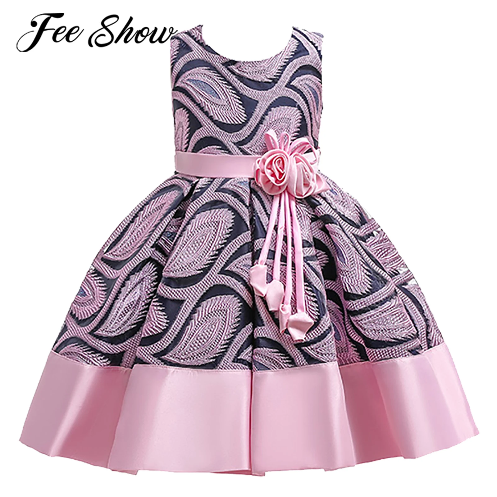 

Elegant Girl Flower Embroidered Dress Princess Girls Wedding Party Dresses Girl's Evwning Gowns Flower Girl Dress Kids Vestidos