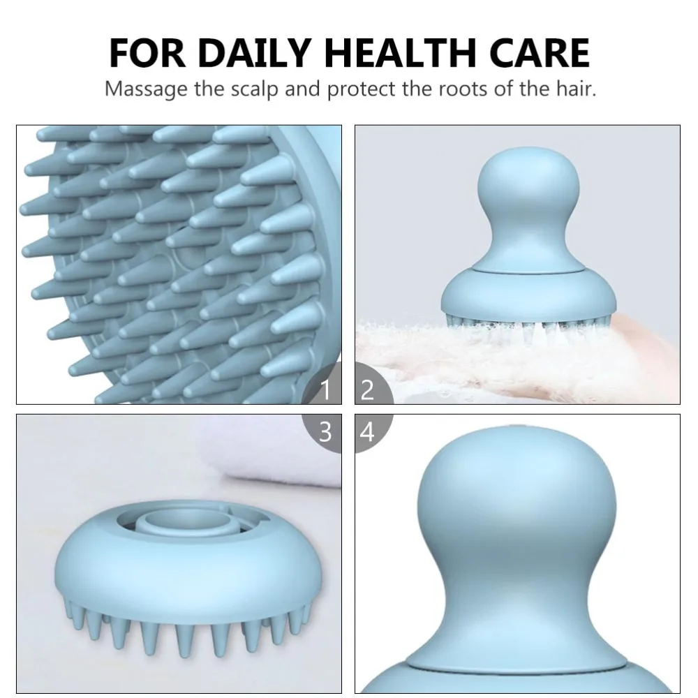 

1Pc Silicone Hair Scalp Brush Practical Body Scrubber Brush (Blue)