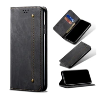 retro denim texture leather magnetic flip wallet case for samsung galaxy s10 lite s20 plus s20fe s21 uitra card slot phone cover