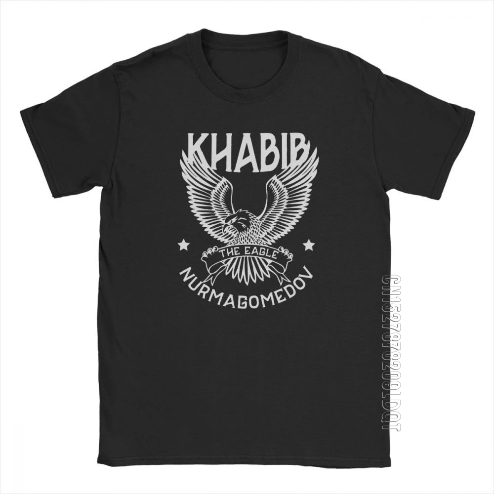 

Men Khabib Nurmagomedov The Eagle Merch T-Shirt Send Me Location Crazy Crew Neck Male Tshirt Cotton Basic Tees Oversize T Shirts