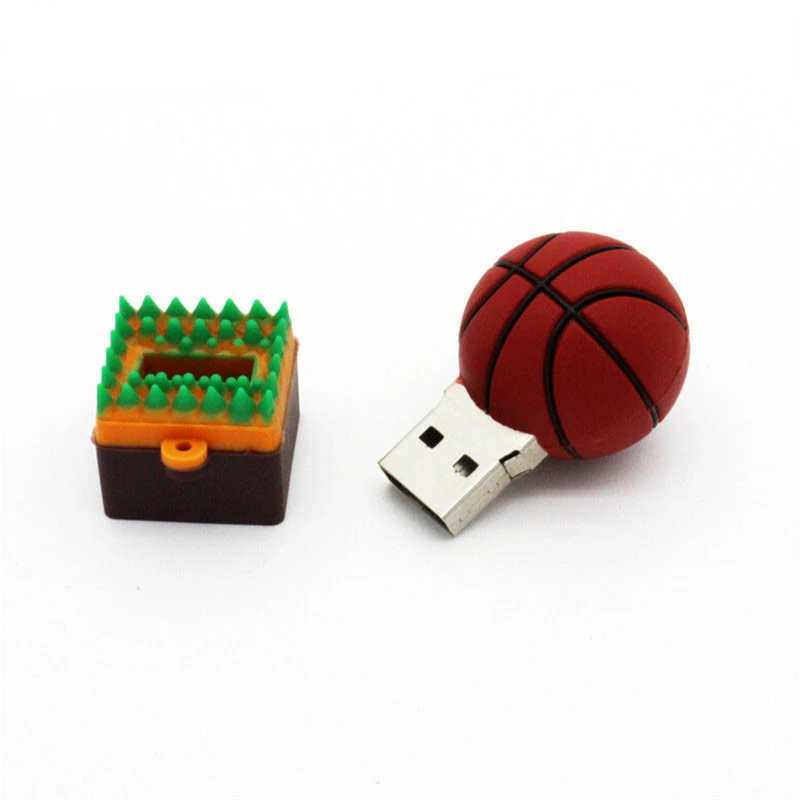 Basketball Корабль мини мяч usb флэш-накопитель USB 2,0 флэш-карта памяти, Флеш накопитель флэш-накопитель 4 Гб оперативной памяти, 16 Гб встроенной памяти, 32 ГБ, 64 ГБ, подарок для мальчиков и TF карта с фактическим объемом U диск - Цвет: Basketball