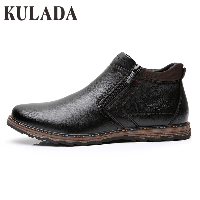 Ботильоны KULADA мужские из экокожи модная удобная теплая водонепроницаемая