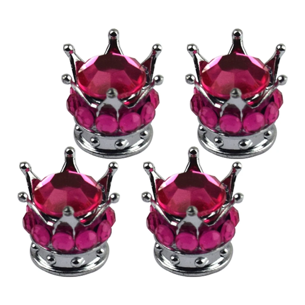 4 Silver Crown Coral Bling Diamond King Queen Tire/Wheel Valve Stem Cap Car | Автомобили и мотоциклы