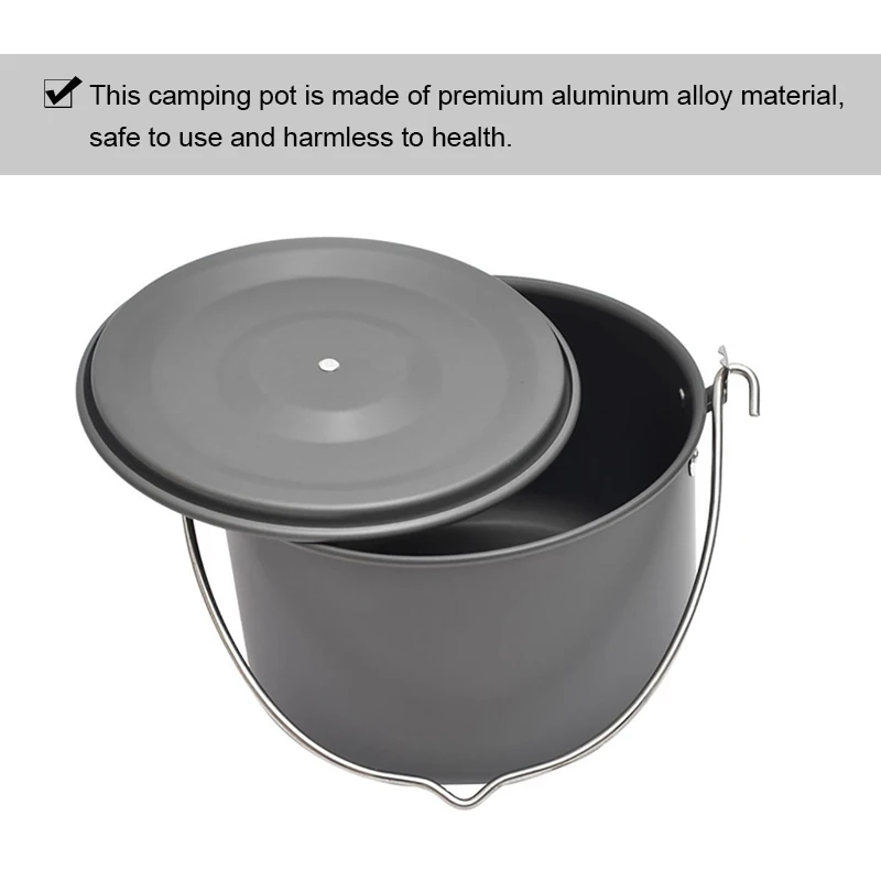 Кастрюля для пикника TEENRA из алюминиевого сплава кастрюля кемпинга приготовления