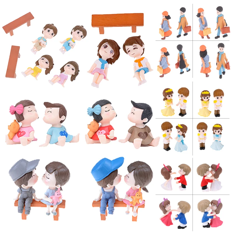 Миниатюрные фигурки для мальчиков и девочек милые животные украшение в виде пары