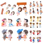 Миниатюрные фигурки для мальчиков и девочек, милые животные, украшение в виде пары для Волшебные садовые фигурки, миниатюрное украшение для дома