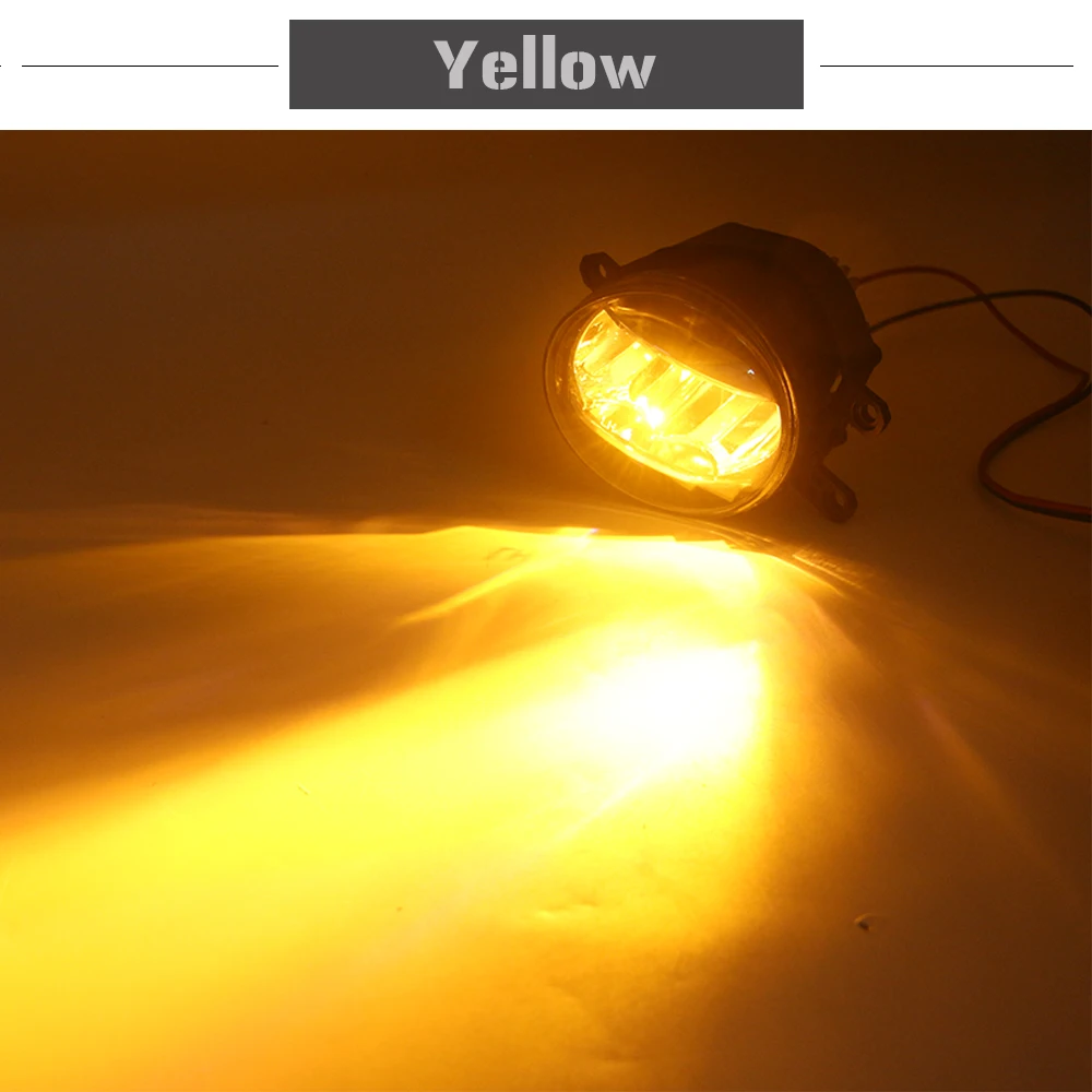 Yellow Buildreamen2 для Toyota Land Cruiser Prado J150 2009-2013 автомобиля 4000LM светодиодный туман светильник дневного светильник дневные ходовые огни белый 12V - Цвет: Yellow