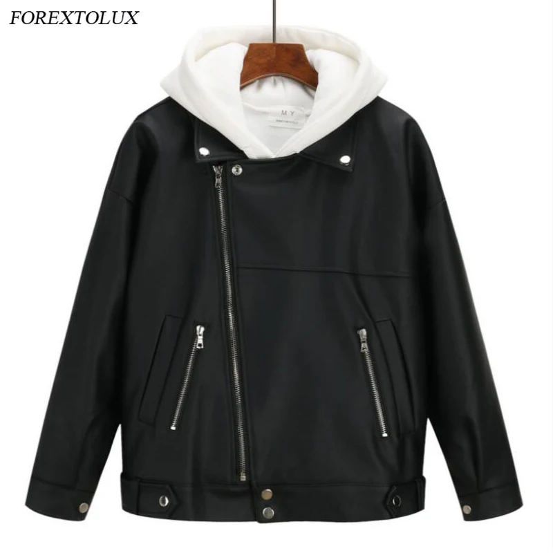 

Куртка-бойфренд женская из искусственной кожи, Осень-зима, 2021