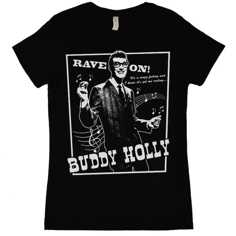 

Buddy Holly Rave On Women's T-Shirt Oversized T-shirt For Men 3d Black T Shirts