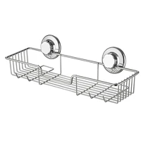 bathroom shelf organizer shower storage rack stainless steel wall mounted toilet shampoo holder no drill vacuum suction cup
