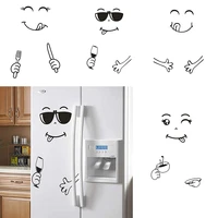 fridge wall art sticker cute sticker refrigerator happy delicious smile face art wall decals room decoration sticker 1pc