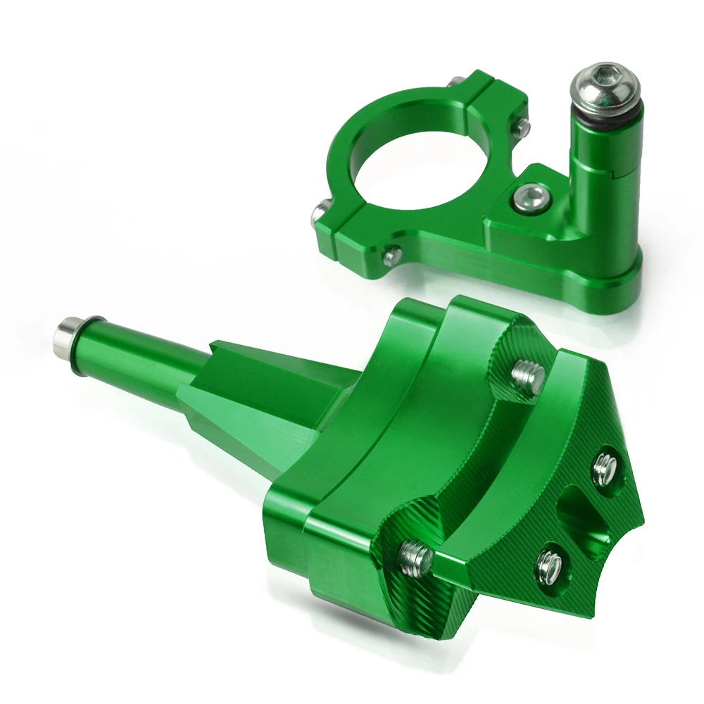 green Ninja 400 18-19 CNC Алюминиевые Регулируемые мотоциклы рулевая стабилизация демпфер Кронштейн монтажный комплект для Kawasaki ninja 400 - Цвет: green