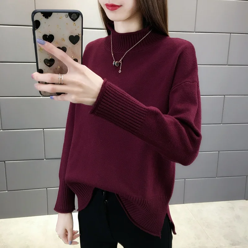 

Winter Knitted Sweater Women 2020 Autumn Korean Chic Cashmere Turtleneck Long Sleeve Pullover Female Crocheted Jumper Knitwear