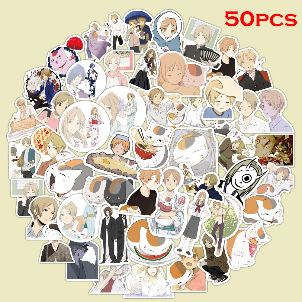 

50 Pcs Anime Natsume Yuujinchou Stickers For Fridge Luggage Laptop Skateboard Bicycle PVC Waterproof Cartoon Series Stickes