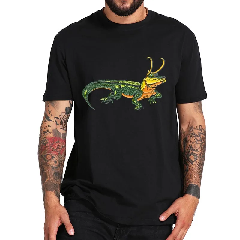 

Loki Gator Alligator T Shirt God Of Mischief T-Shirt Short Sleeved Soft Breathable Cotton Tee Tops EU Size