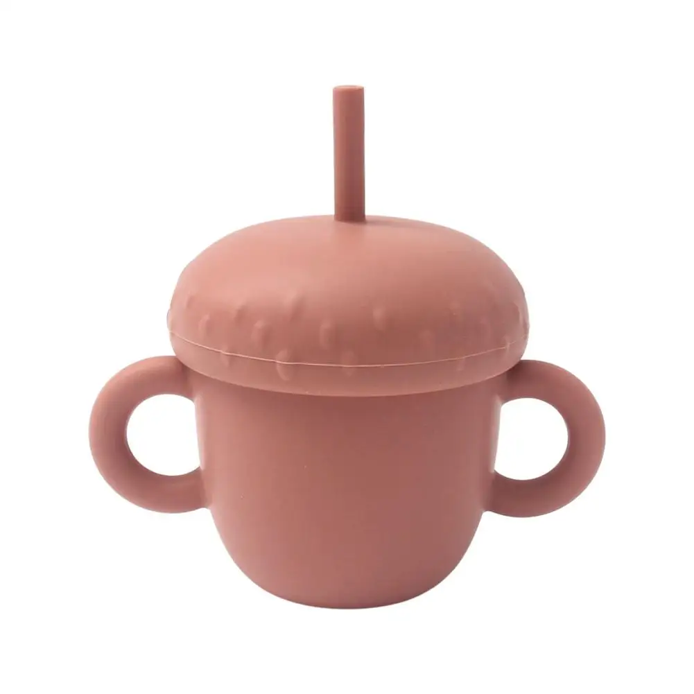 

Силиконовые детские чашки с соломинкой и крышками, Детские непроливаемые детские чашки с соломинкой для малышей, 6 цветов, контейнер с перех...