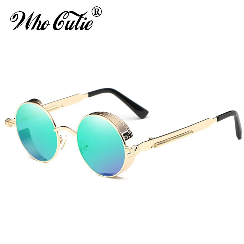 WHO CUTIE 2018 круглые солнцезащитные очки в готическом стиле стимпанк мужские и