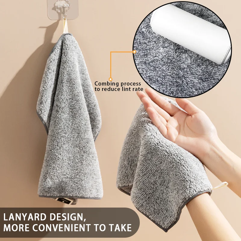 Микрофибра для чистки кухни ткань утолщенная впитывающая бамбуковая посуда