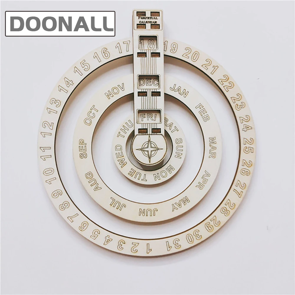 

Perpetual Calendar Wooden, Eco Friendly Material, Wall Hanging Rotatable Rustic Design Calendar for Home, Office, Restaurant