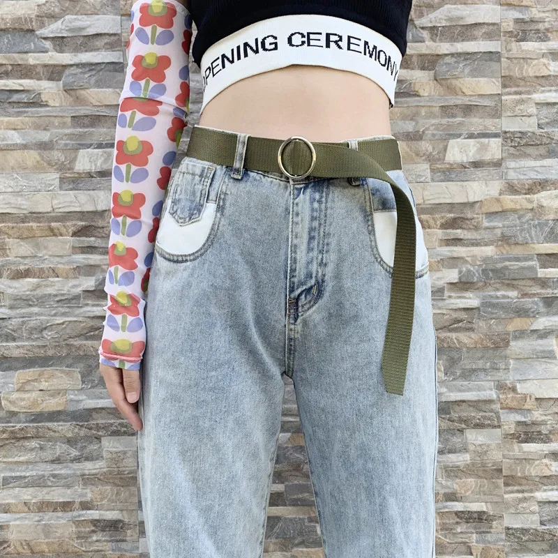 Кольца Для мужчин женщин пояс из плотной ткани нейлона Новая Мода Регулируемая