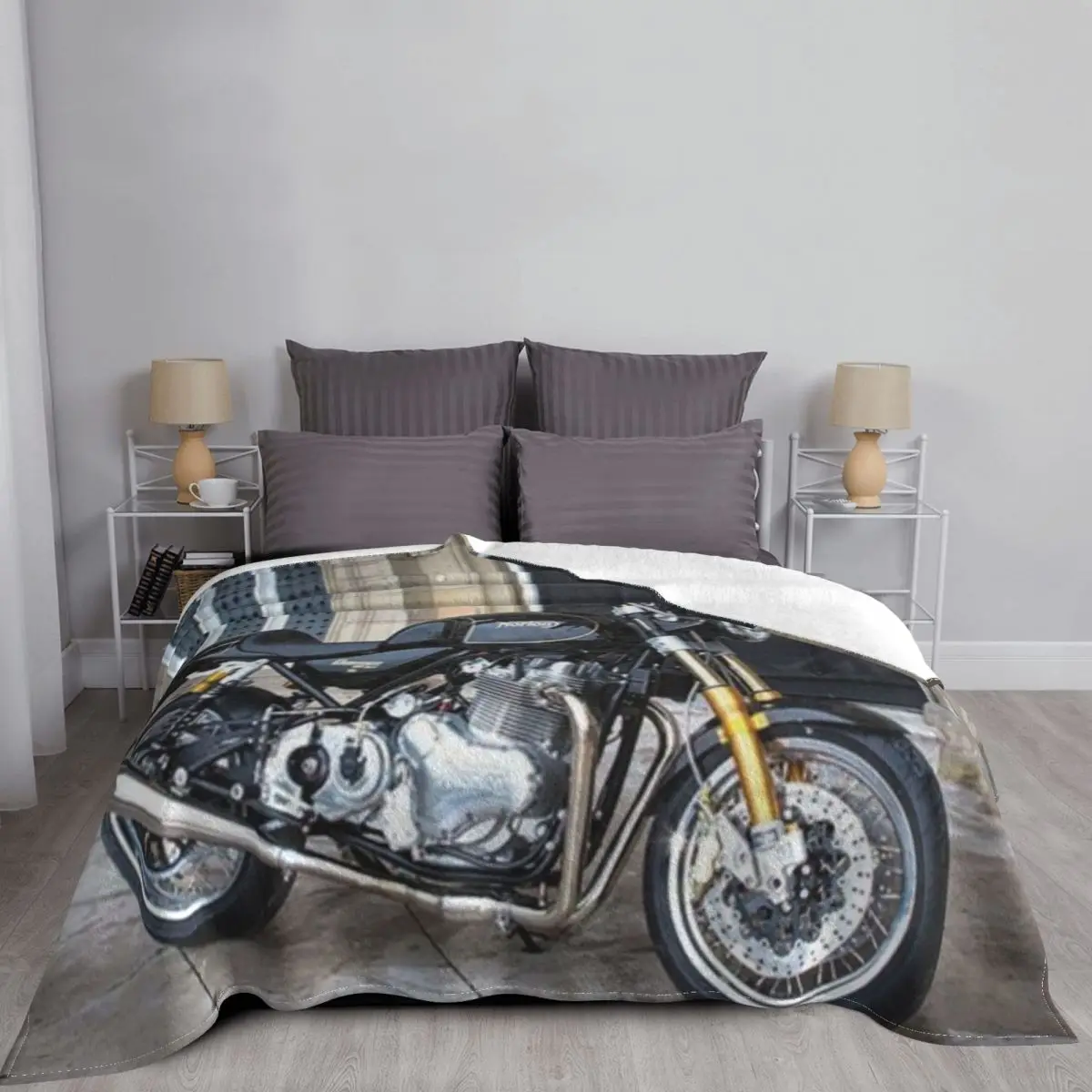 

Norton Motorcycles-Manta a cuadros para cama, 1 manta, sofá, Anime