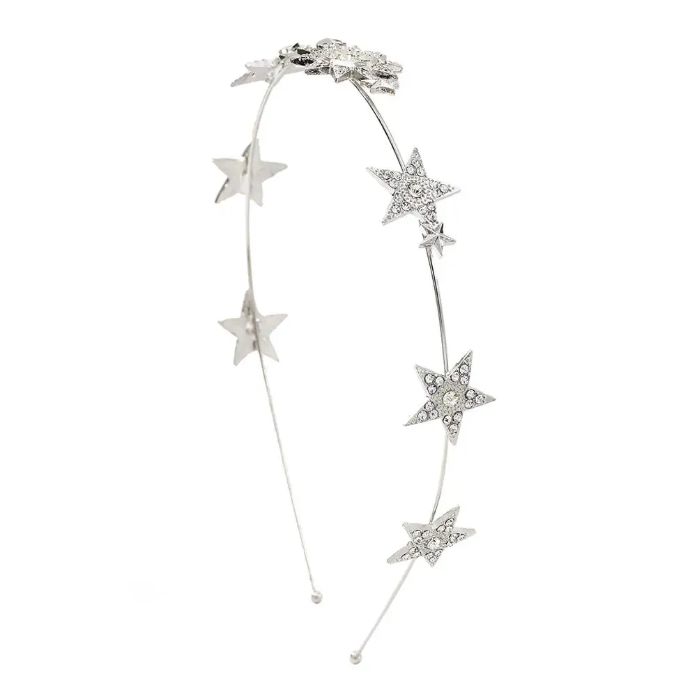 

Ethnic Fashion Women Color Metal Pentagram Star Hairbands Geometric Thin Headbands Elegant Headdress For Daily Party