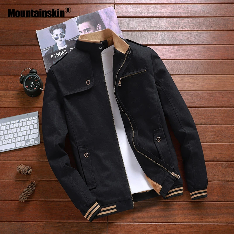Mountainskin новые осенние куртки для мужчин пилот Куртка бомбер мужская мода