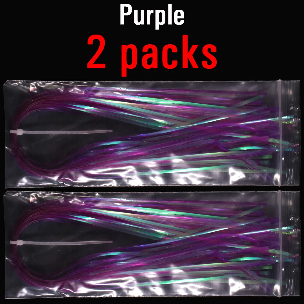 2packs Purple ICERIO 2 упаковки 2 мм плоская Mylar Flashabou голографическая Mirage вспышка мишура Nymph Scud приманка крючок синтетический мухобойный материал - Цвет: 2packs Purple